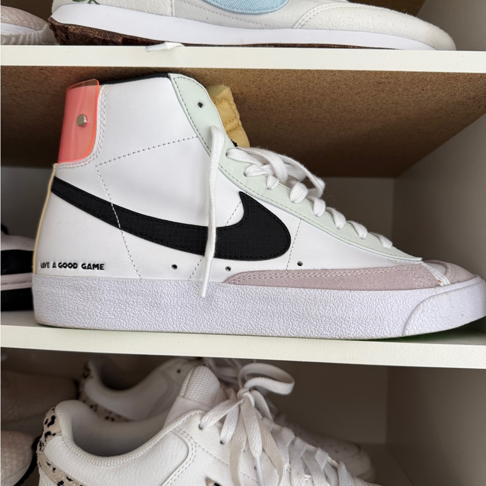 Nike White and Black High-Top Sneakers